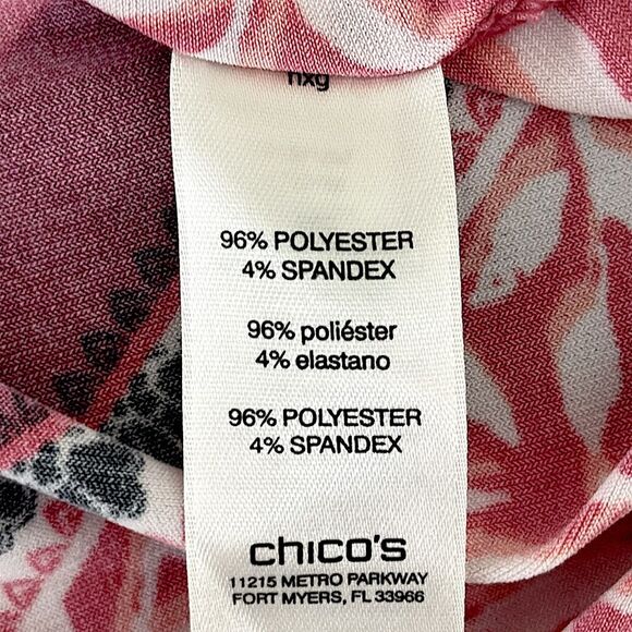 Chico's Top Size 2 (12) Pink Asymmetrical Shoulder - Picture 11 of 12